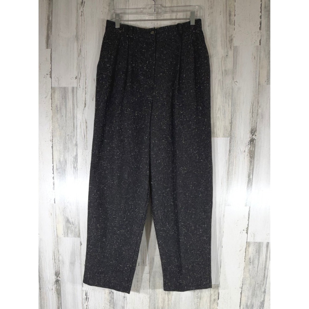 Requirements Wool Blend Speckled Tweed Trousers Size 12 (28x28) Pleated Lined